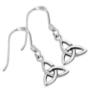 Small Silver Celtic Trimity Flat Knot Earrings, ep252